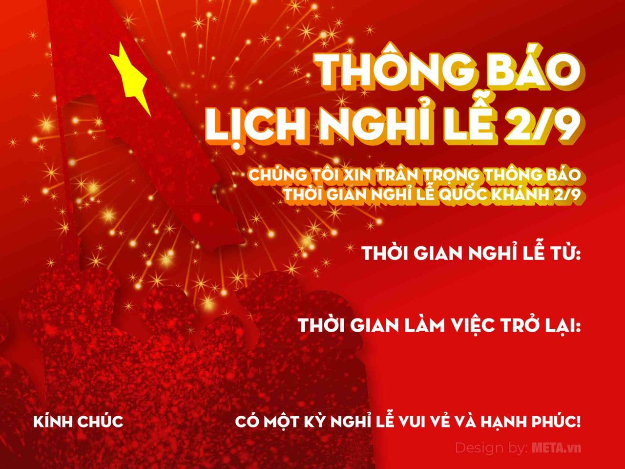 Mẫu thông báo nghỉ lễ 2/9 số 3